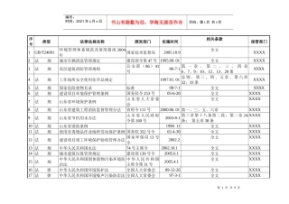 XXXX环境、安全法规清单