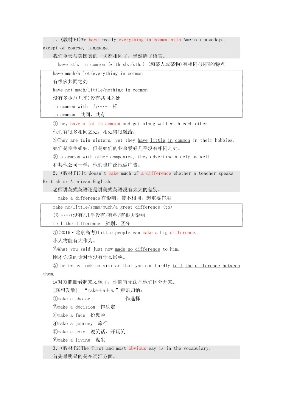 高中英语 Module 1 British and American English Section Ⅱ Introduction  Reading — Language Points教案（含解析）外研版必修5-外研版高二必修5英语教案_第3页