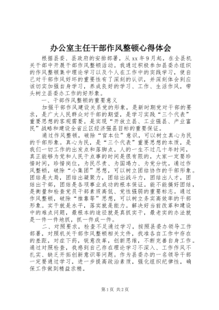 办公室主任干部作风整顿心得体会