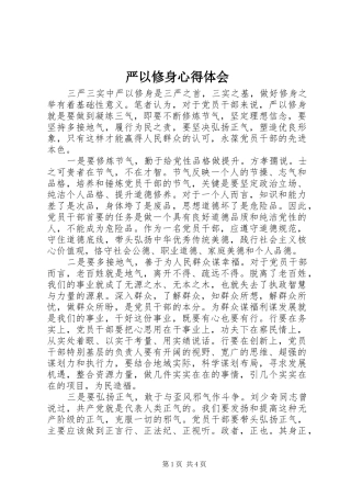 严以修身心得体会