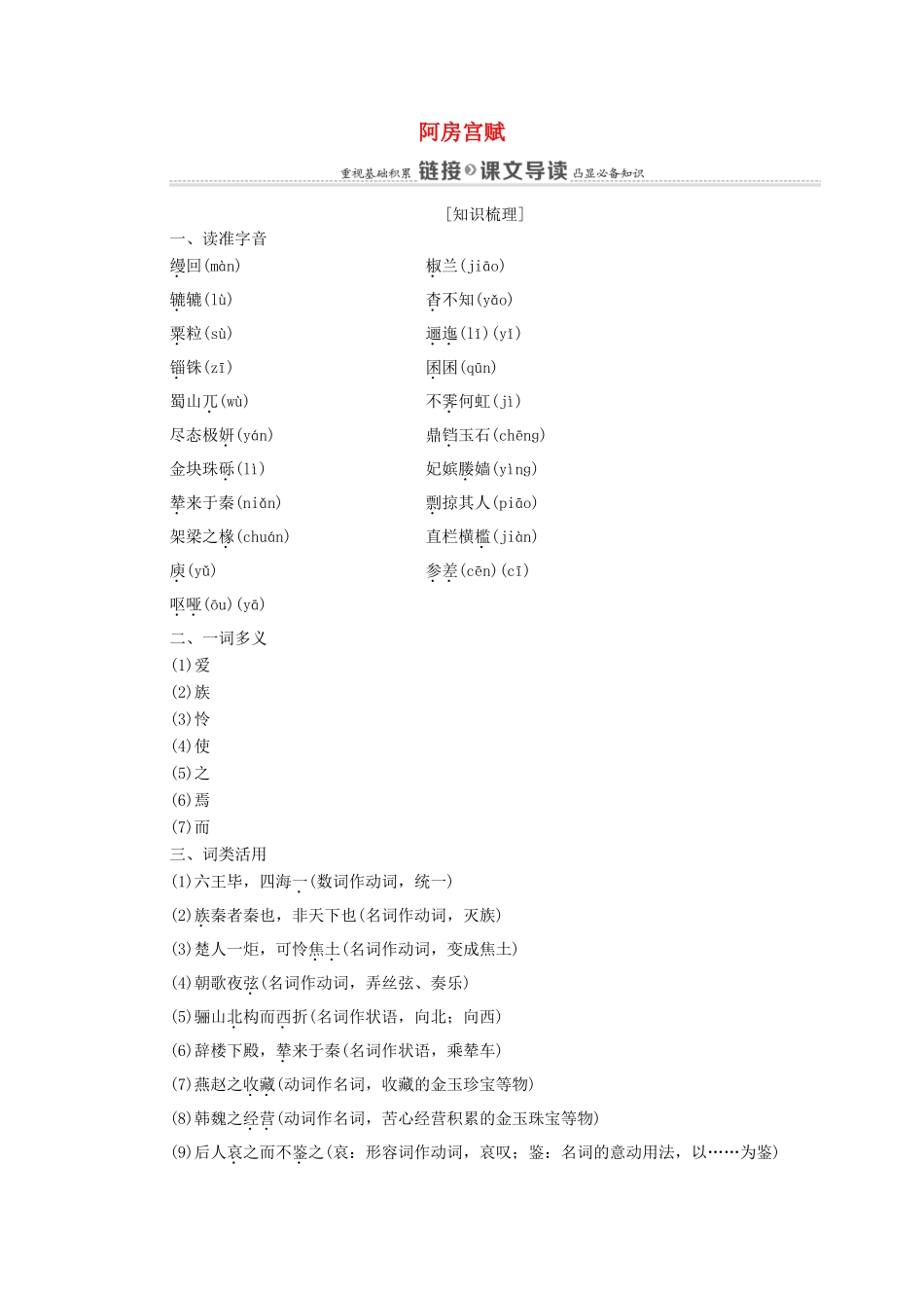 高中语文 第4单元 创造形象 诗文有别 22 阿房宫赋教案 新人教版选修《中国古代诗歌散文欣赏》-新人教版高中《中国古代诗歌散文欣赏》语文教案_第1页