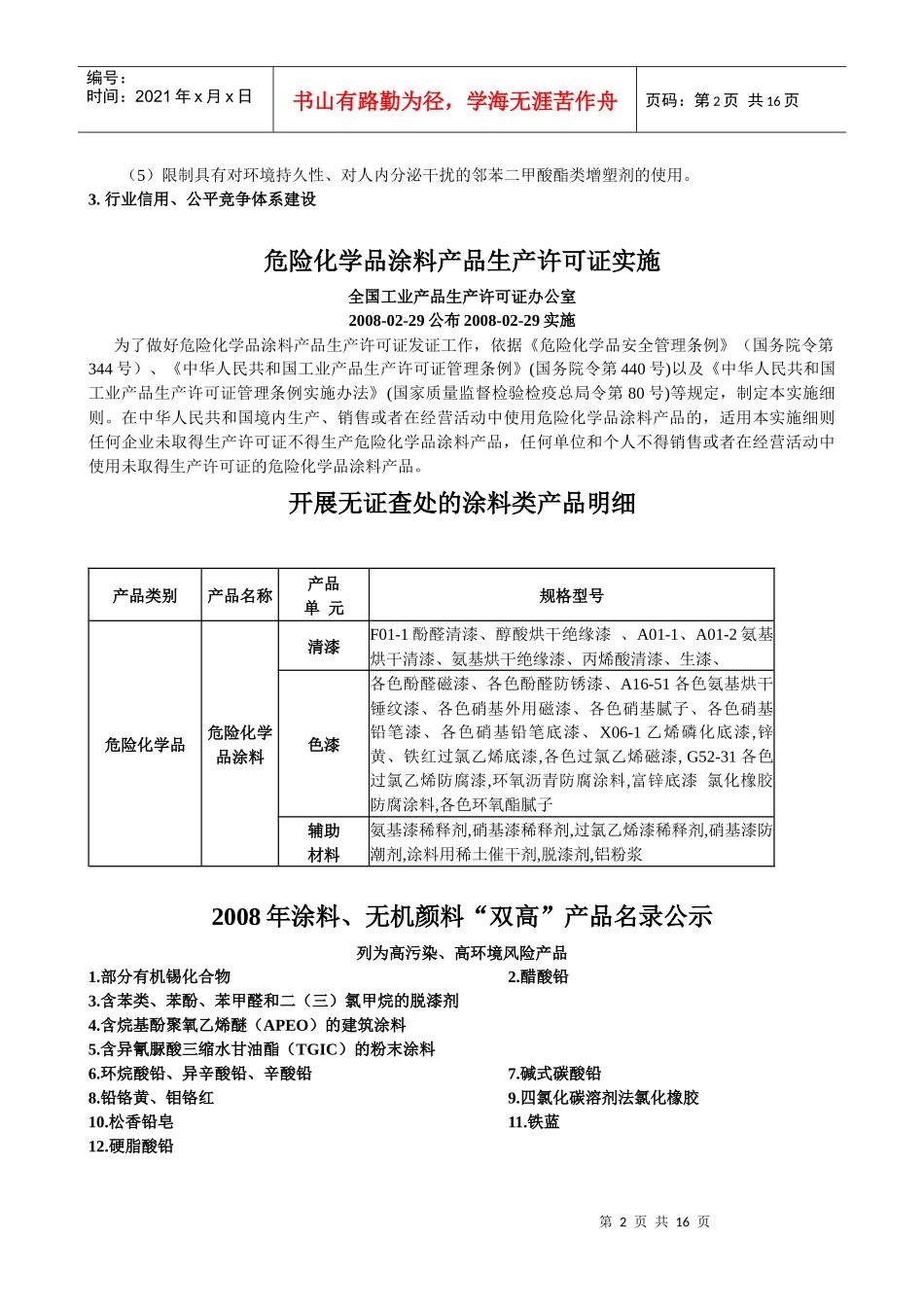 涂料相关政策法规及标准介绍_第2页