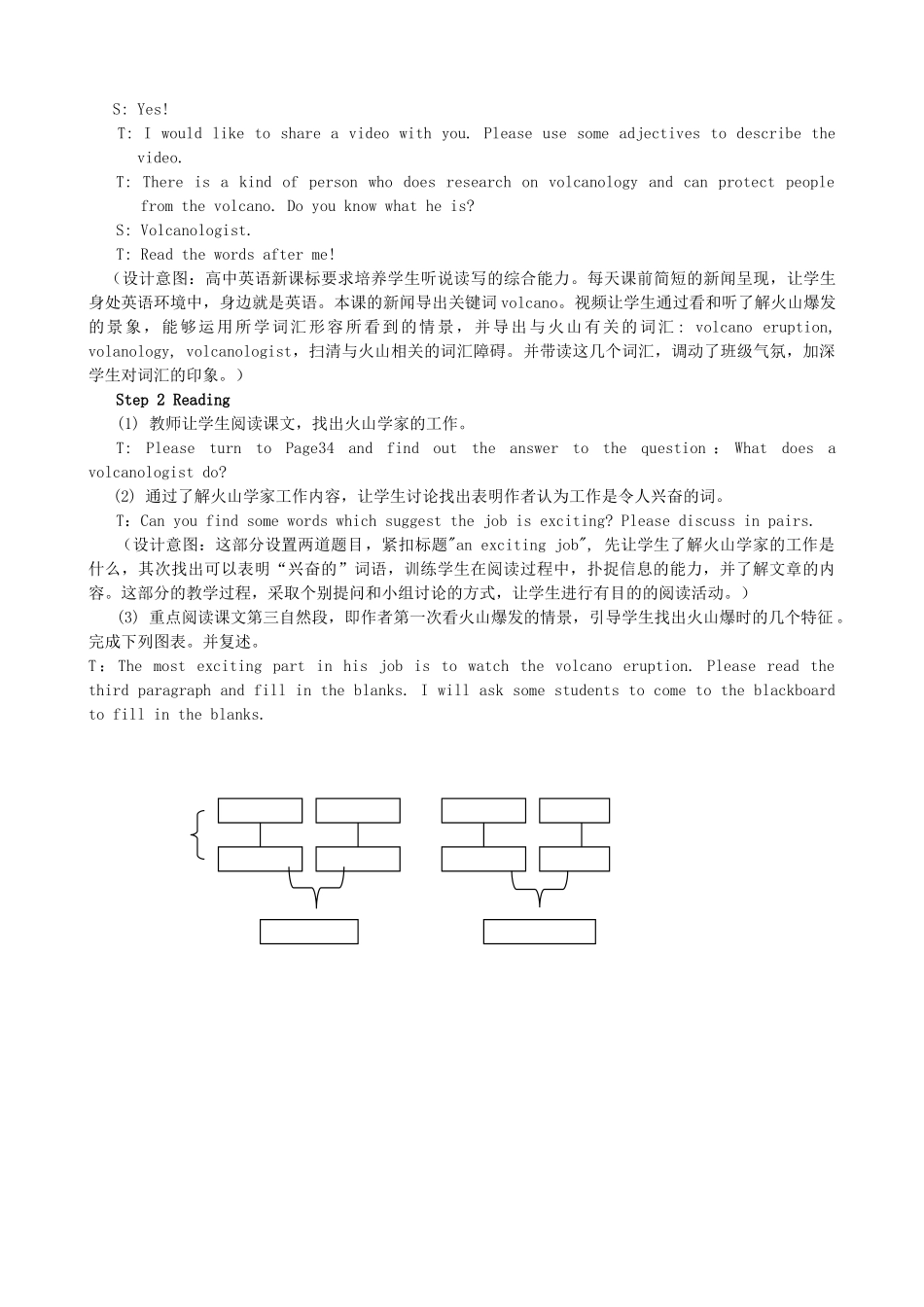 高中英语 Unit 5 The Power of Nature Reading A exciting job教学设计 新人教版选修6-新人教版高二选修6英语教案_第2页