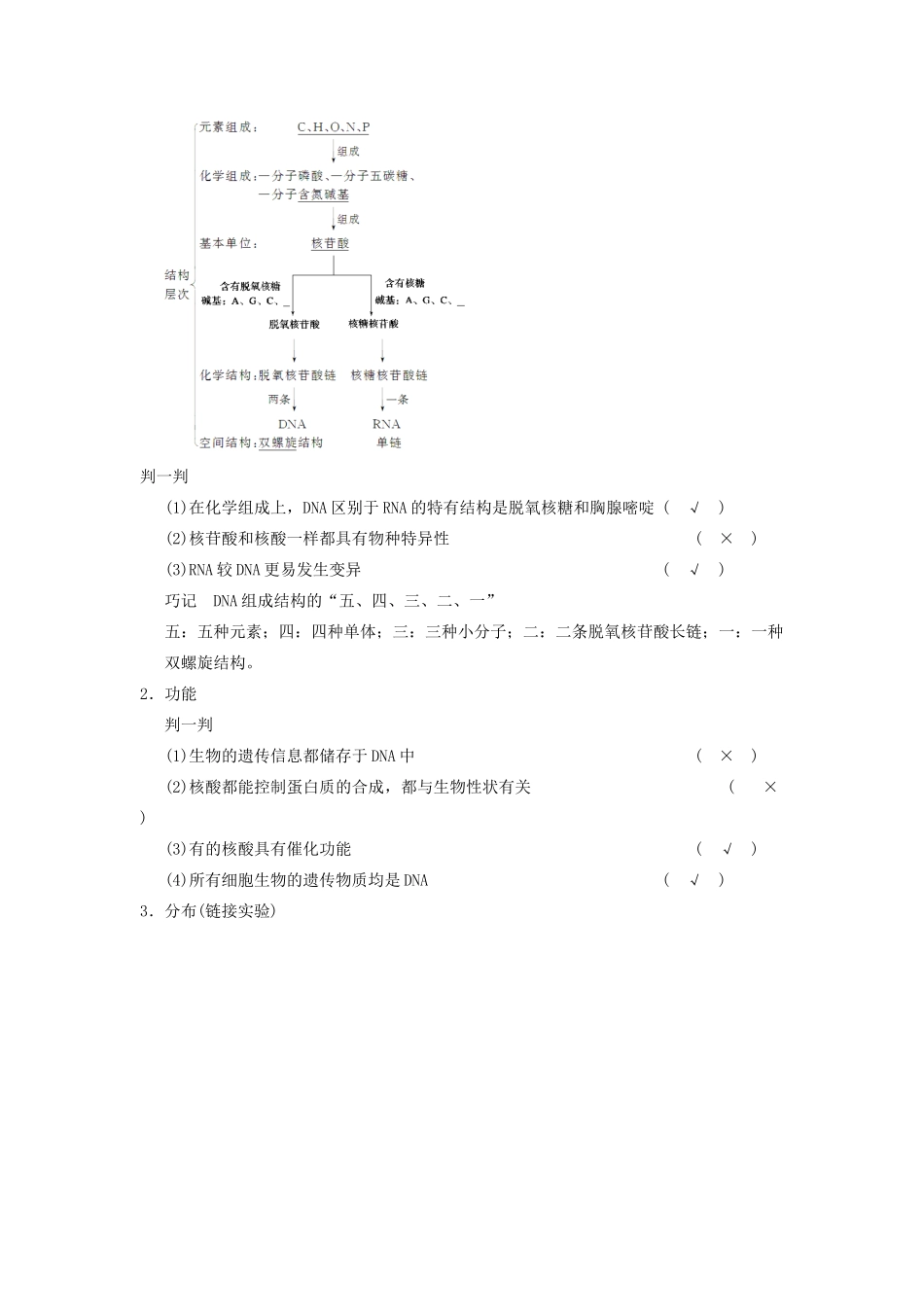 高中语文 第一单元 第2讲蛋白质和核酸的结构和功能教学设计 新人教版_第3页