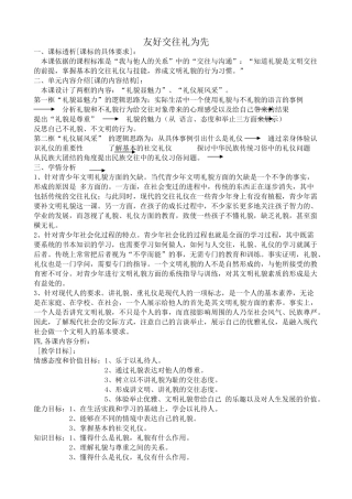 八年级政治人教版友好交往礼为先2