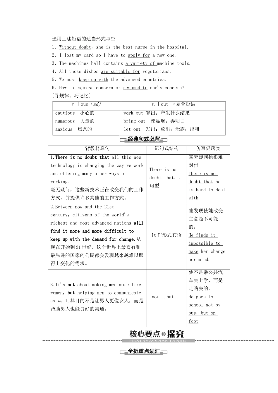 高中英语 Unit 14 Careers Section Ⅵ Language Points（Ⅲ）讲义 北师大版必修5-北师大版高二必修5英语教案_第2页