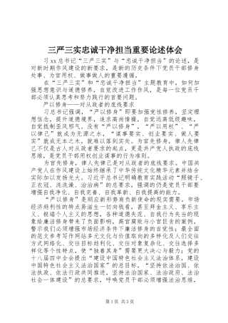 三严三实忠诚干净担当重要论述体会