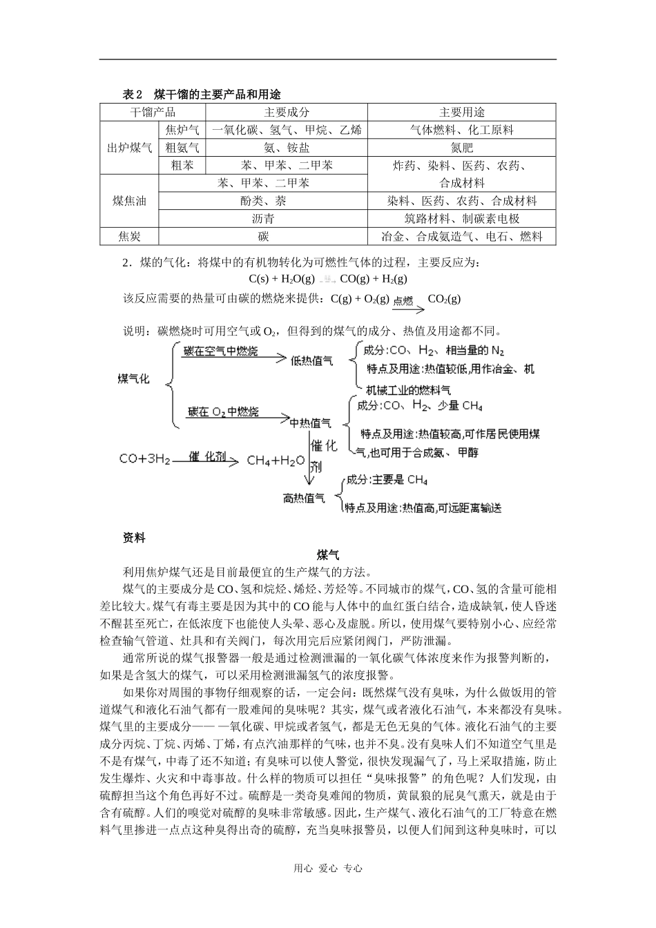 高中化学2009潮州金山中学文理基础复习学案--化石能源（煤、石油、天然气）的综合利用_第2页