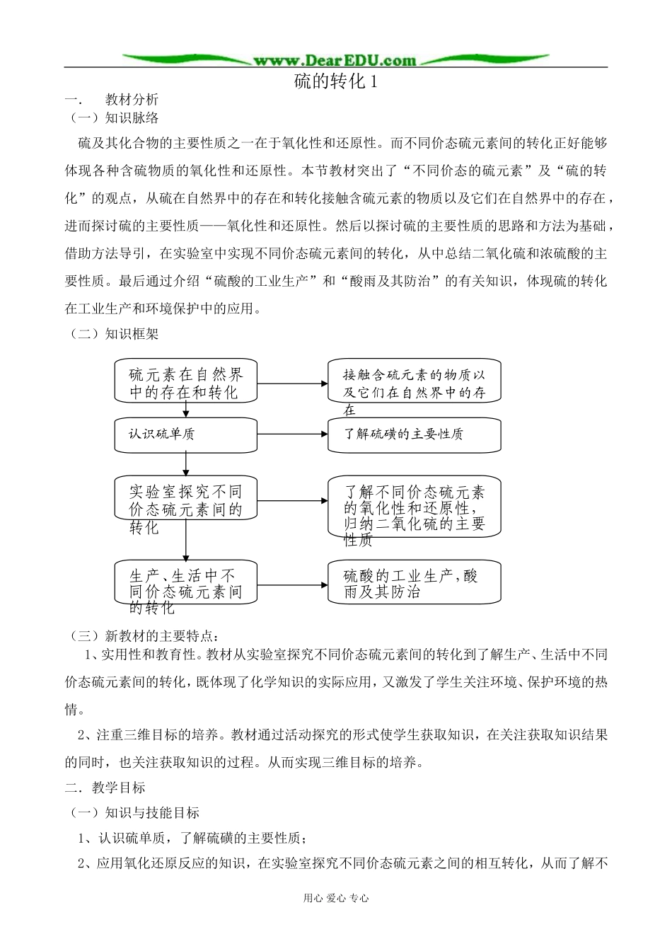 高中化学硫的转化教案1鲁科版 必修1_第1页