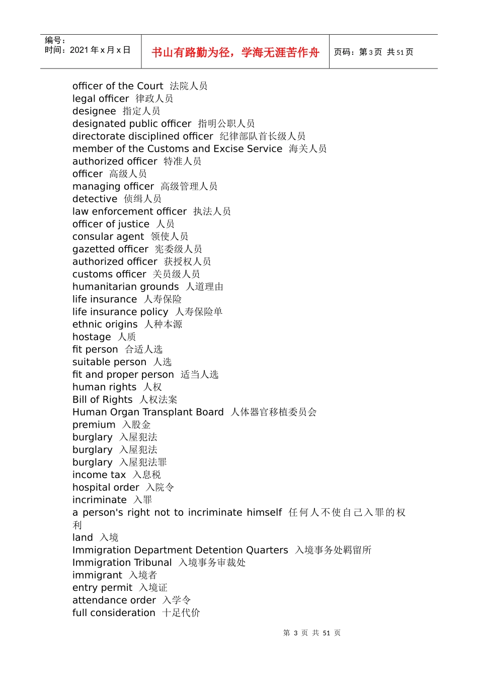 很全的一版法律英语词汇(中英)_第3页