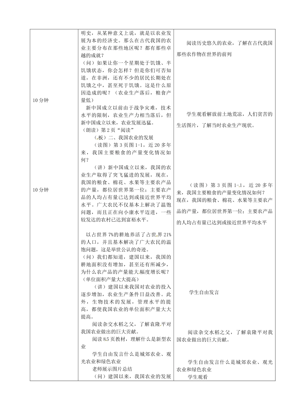 陕西省安康市紫阳县紫阳中学初中部八年级地理上册 4.1 中国的农业教案 （新版）湘教版_第2页