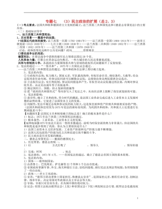 高中历史 民主政治的扩展复习教案 人民版选修1-人民版高一选修1历史教案