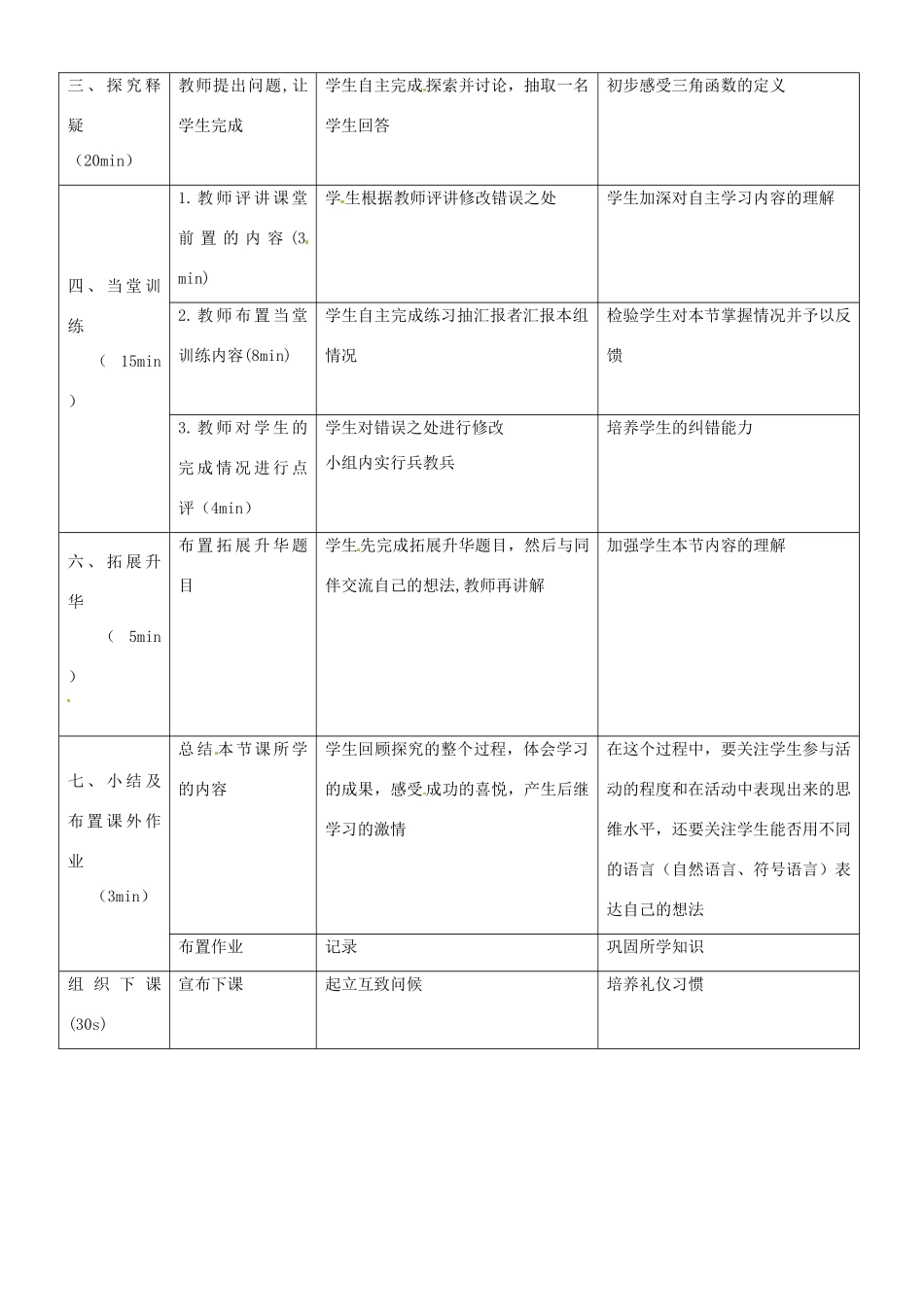 重庆市黔江实验中学九年级数学《锐角三角函数（1）》教案 新人教版_第2页