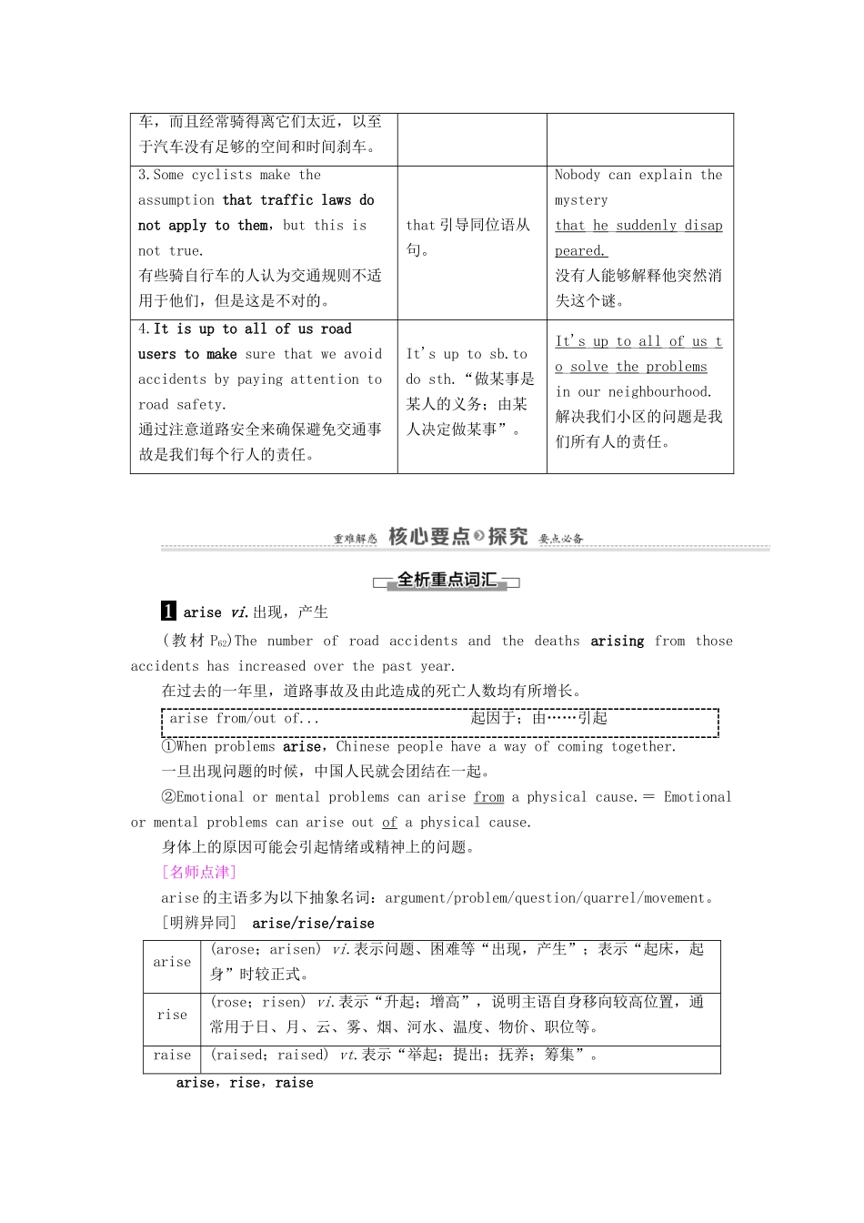 高中英语 Unit 4 Public transport Section Ⅵ Language points （Ⅲ） （Project）（教师用书）教案 牛津译林版选修7-牛津版高二选修7英语教案_第3页