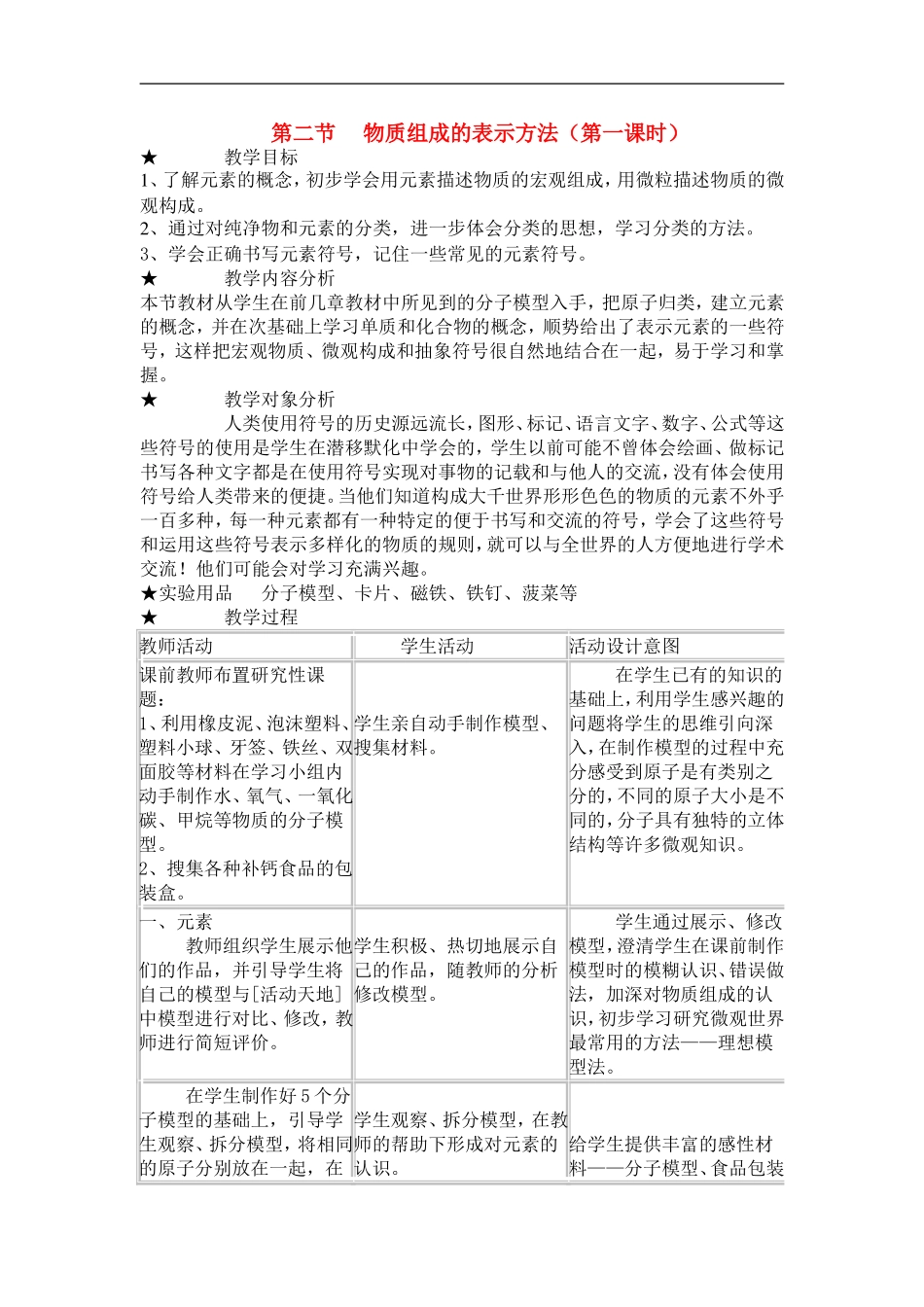高中化学 第二节物质的表示方法教案 新人教版选修4_第1页