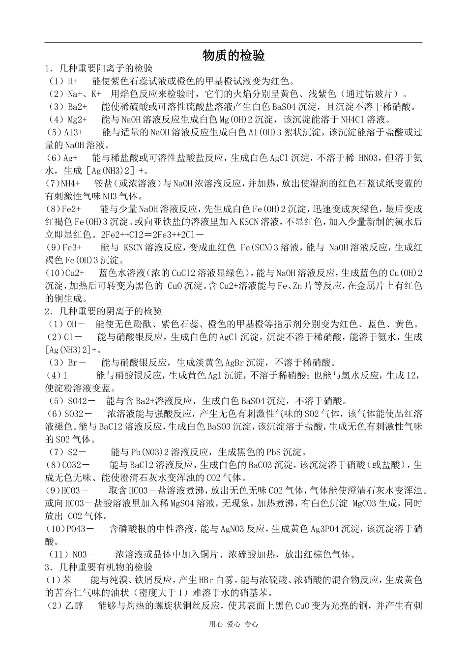 高中化学物质的检验人教版选修六_第1页