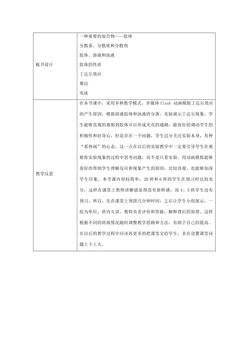 高中化学 2.3 一种重要的混合物 胶体教学设计 鲁科版必修1-鲁科版高一必修1化学教案_第3页