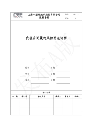 代理合同履约风险防范流程-A版