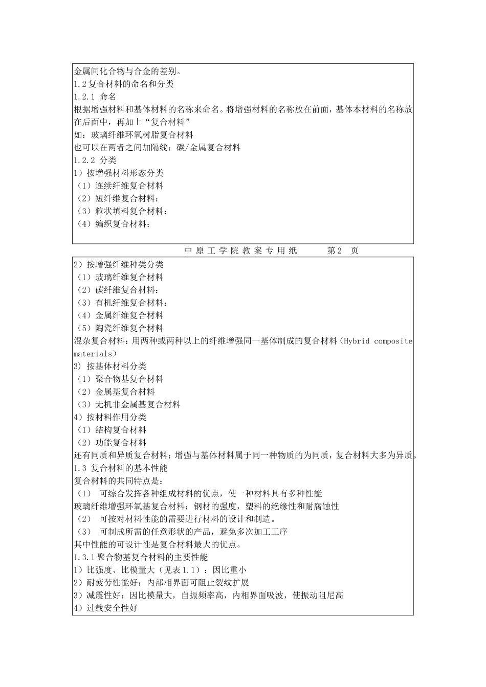 高中化学 4.3 复合材料的制造教案1 苏教版选修2-苏教版高中选修2化学教案_第2页