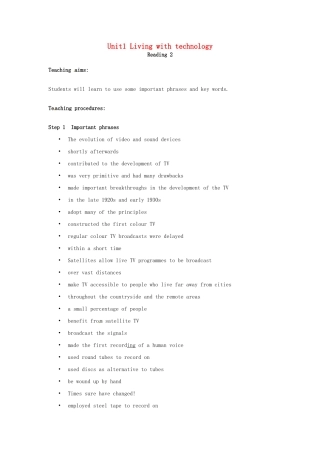 高中英语 Unit1 Reading教案2 牛津译林版选修7-牛津版高二选修7英语教案