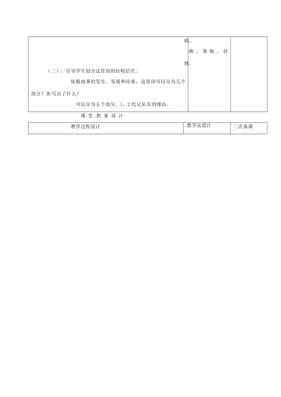（秋季版）吉林省长春市七年级语文上册 6 木兰诗教案1 长春版-长春版初中七年级上册语文教案_第2页