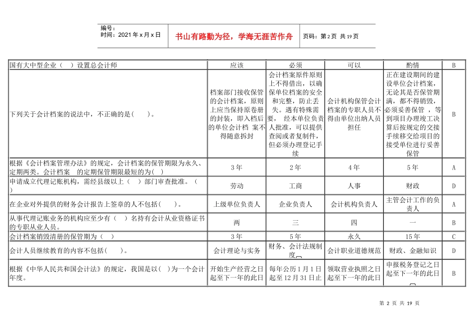 财经法规 汇总 单选 (1)_第2页