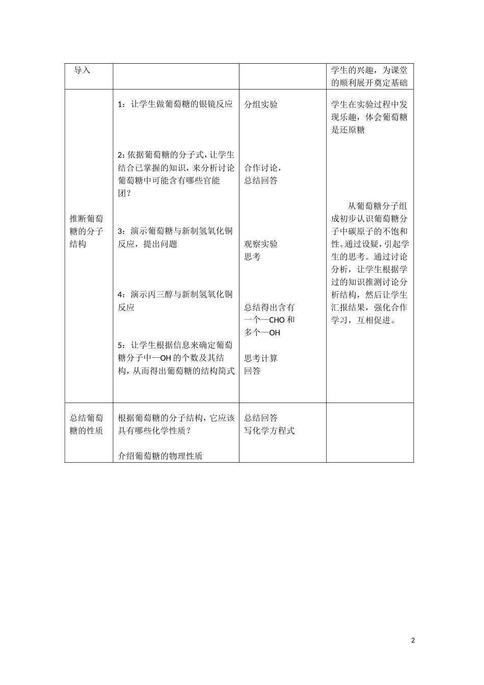 高中化学《生命的基础能源——糖类》教案9 新人教版选修1_第2页
