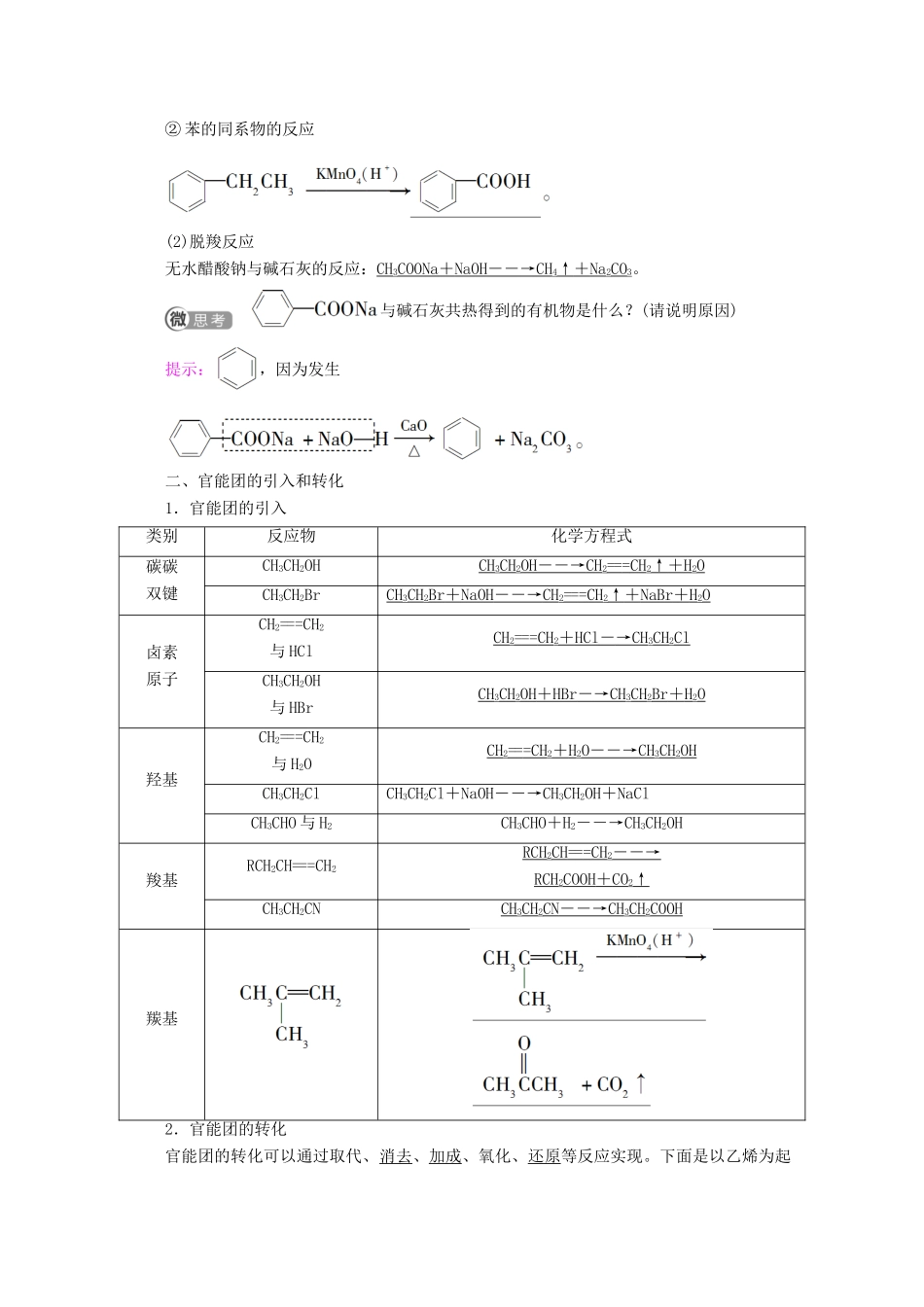 高中化学 第3章 第1节 第1课时 有机合成的关键——碳骨架的构建和官能团的引入教案 鲁科版选修5-鲁科版高二选修5化学教案_第2页