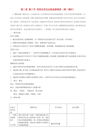 高中化学 第二章 第3节 化学反应的利用 第1课时 利用化学反应制备物质教案 鲁科版必修2-鲁科版高一必修2化学教案