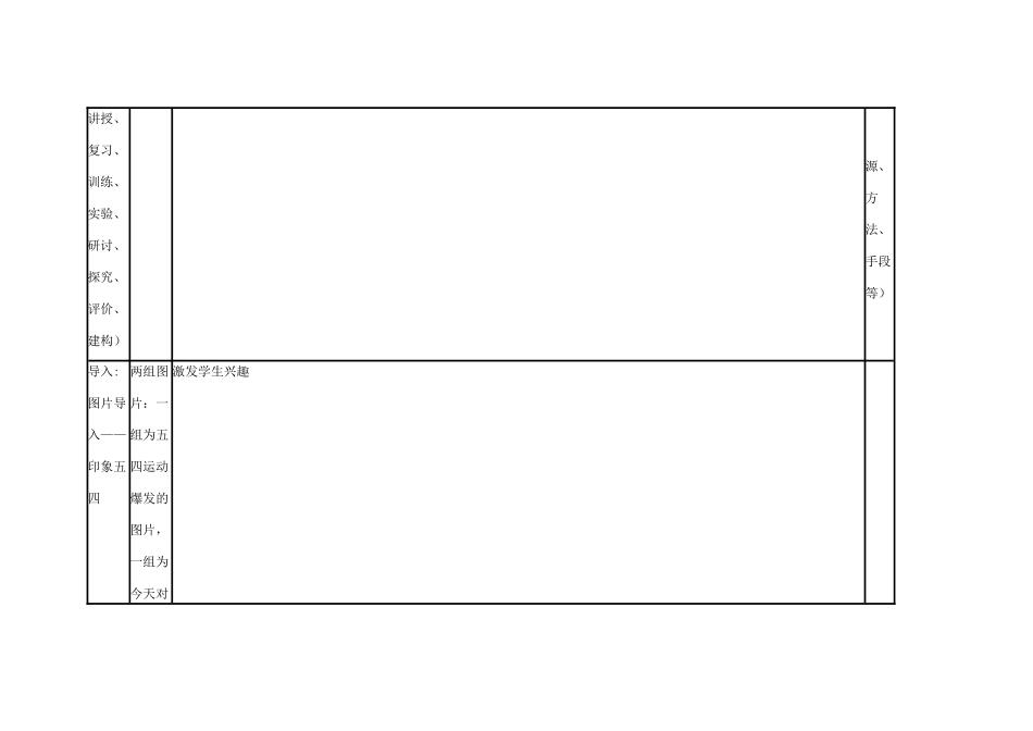 高中历史 第16课 五四爱国运动教案29 岳麓版必修1-岳麓版高一必修1历史教案_第3页