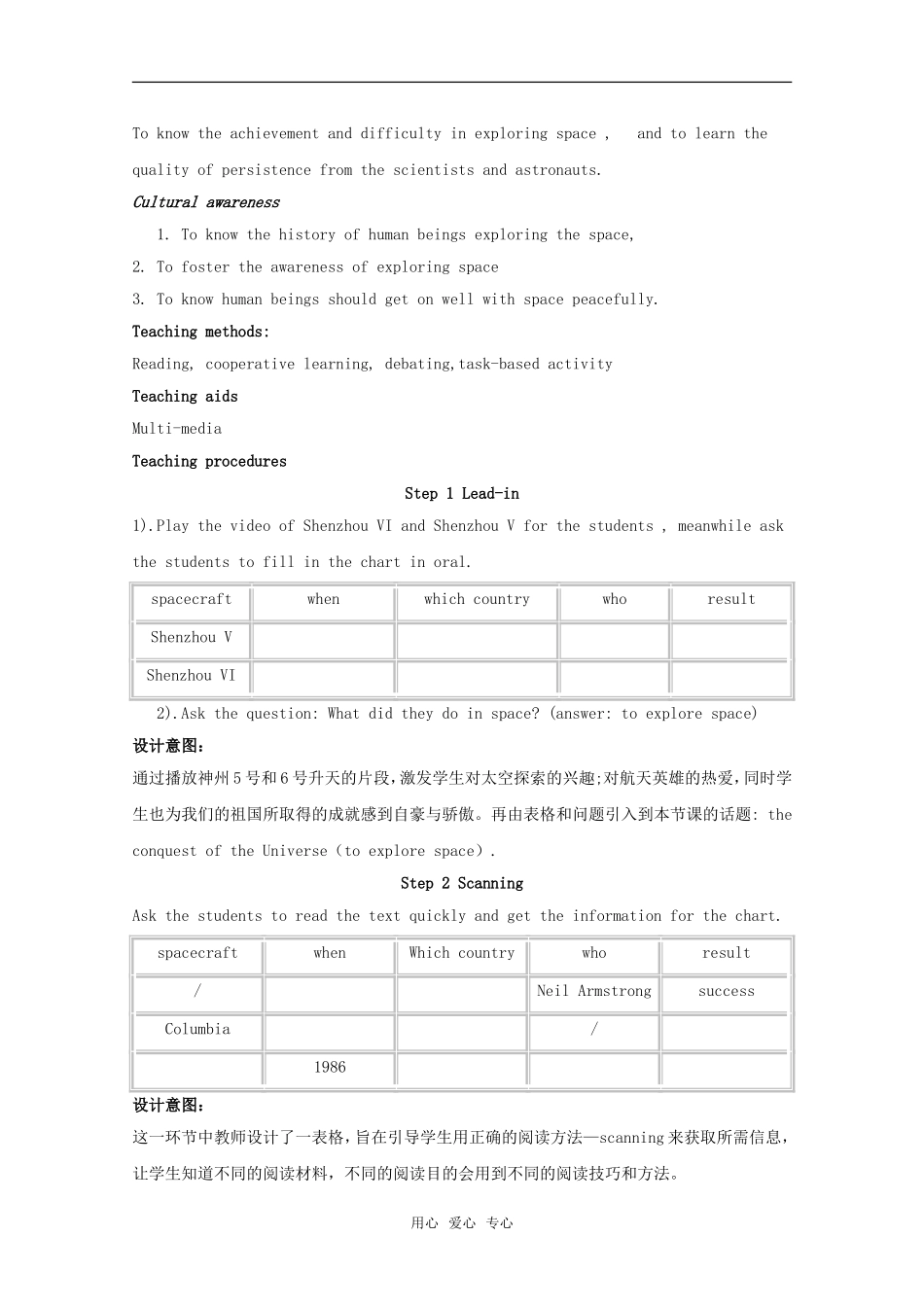 高中英语 Module 5《The Conquest of the Universe》模块教案 外研版选修8高二_第2页