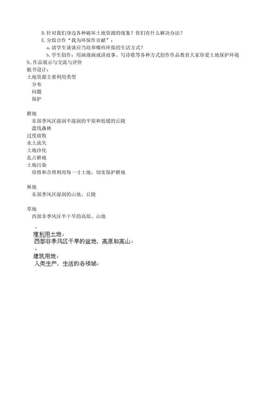 四川省崇州市白头中学八年级地理上册 3.2 土地资源教案 新人教版_第2页