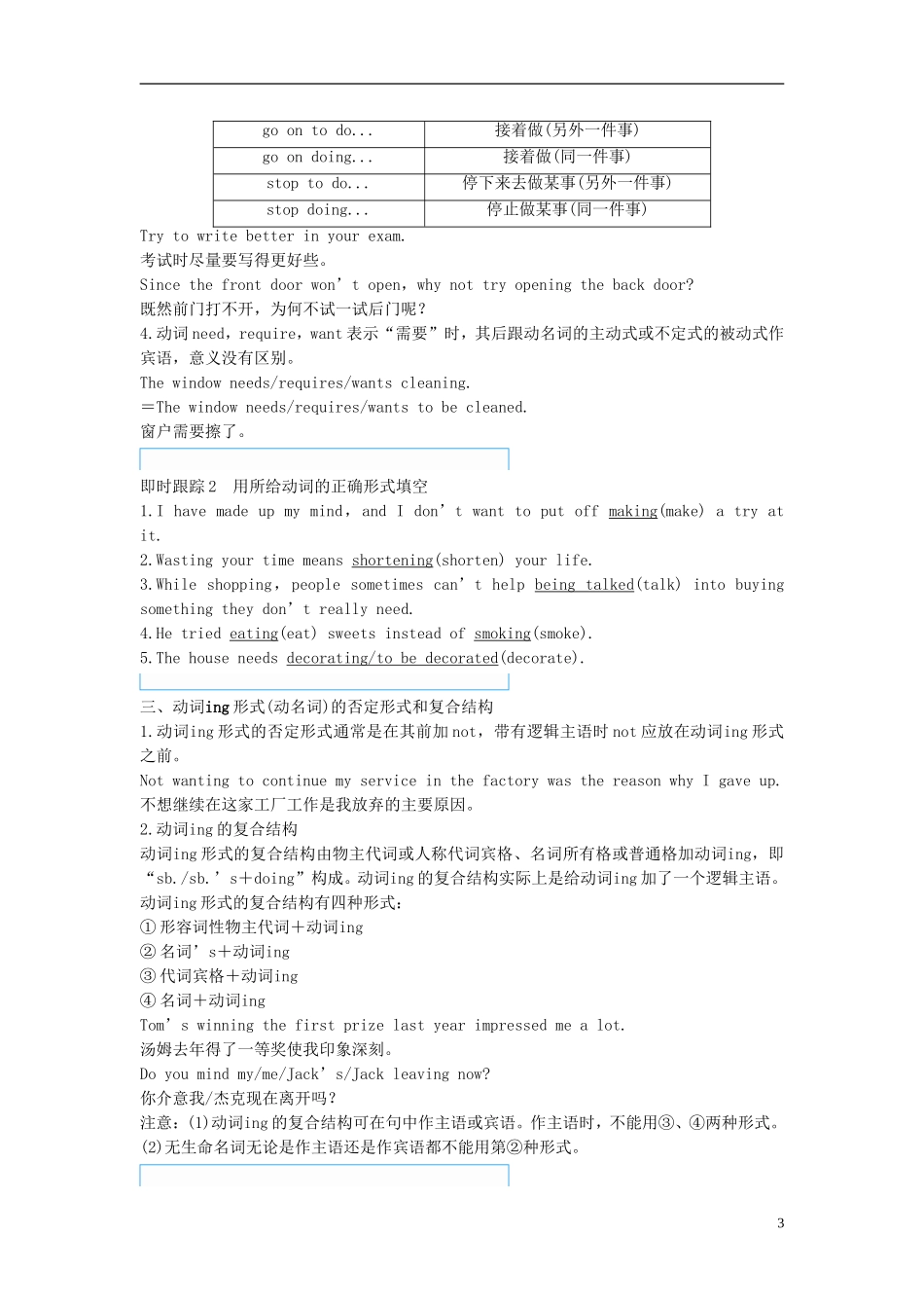 高中英语 Unit 2 Working the land Period Three Grammar，Speaking  Writing讲义 新人教版必修4-新人教版高二必修4英语教案_第3页