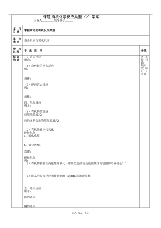 高中化学有机化学反应类型（2）