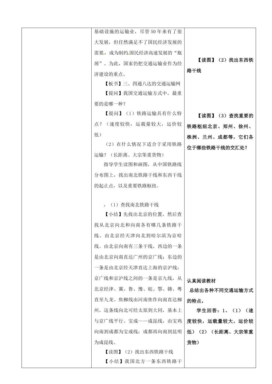 陕西省安康市紫阳县紫阳中学初中部八年级地理上册 4.3 交通运输业教案 （新版）湘教版_第3页