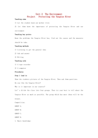 高中英语 Unit3 Science and nature Project教案2 牛津译林版必修5-牛津版高二必修5英语教案