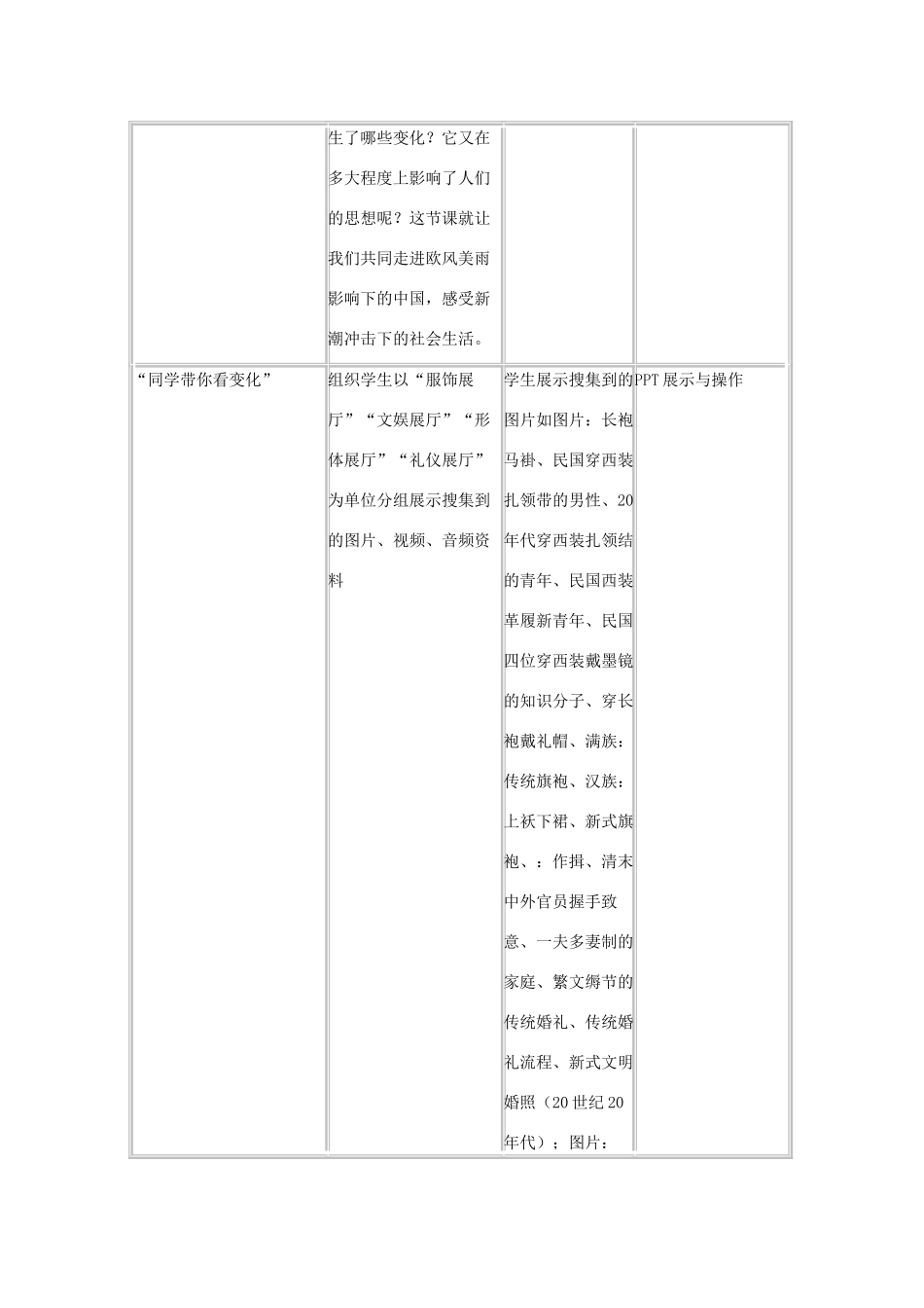高中历史 第12课 新潮冲击下的社会生活教案4 岳麓版必修2-岳麓版高一必修2历史教案_第3页