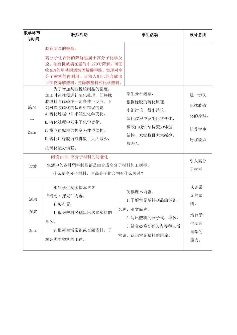 高中化学 第3章 第3节 合成高分子化合物 第2课时 高分子化学反应教案 鲁科版选修5-鲁科版高二选修5化学教案_第3页