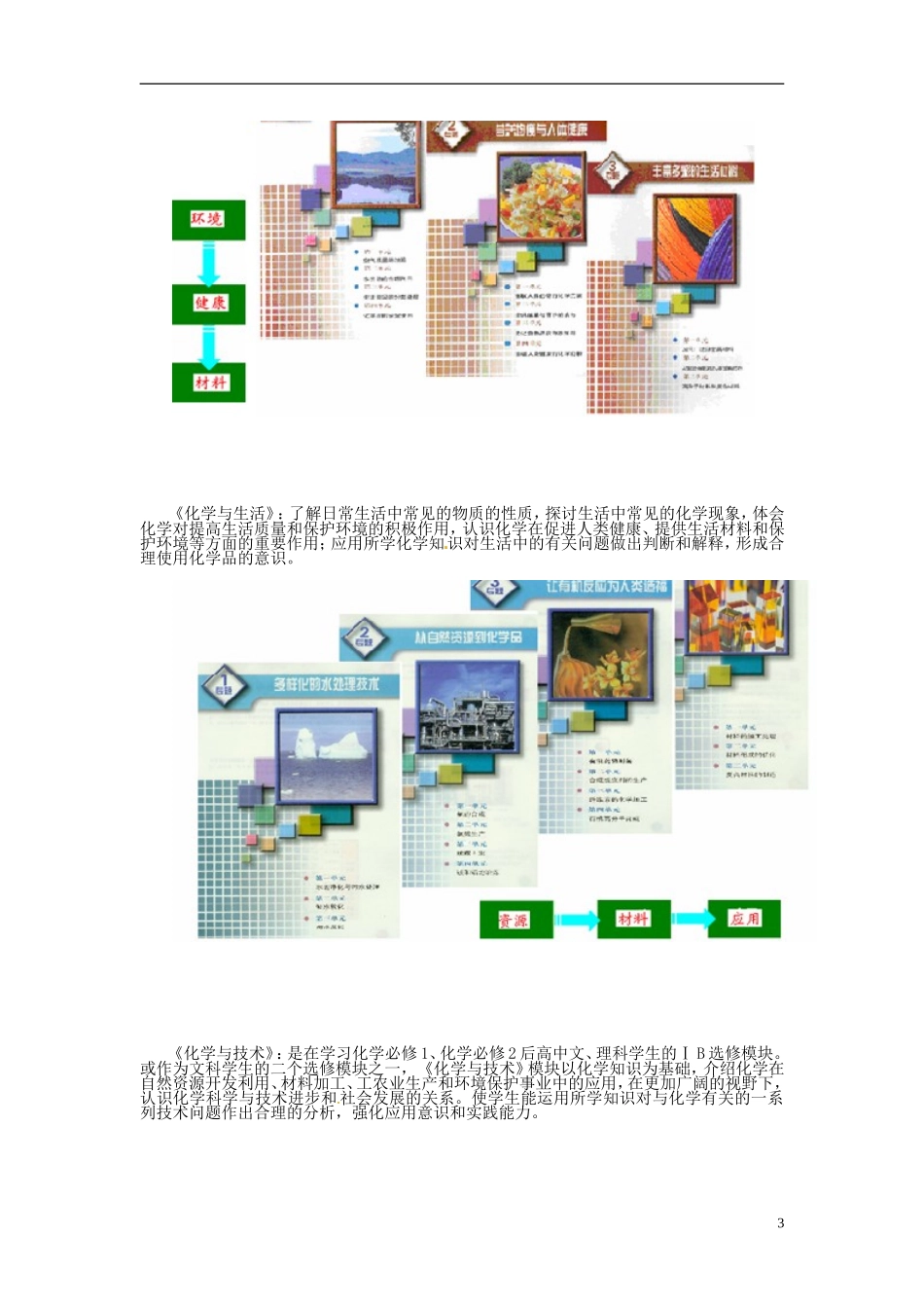 高中化学新课程介绍讲义-人教版高一全册化学教案_第3页