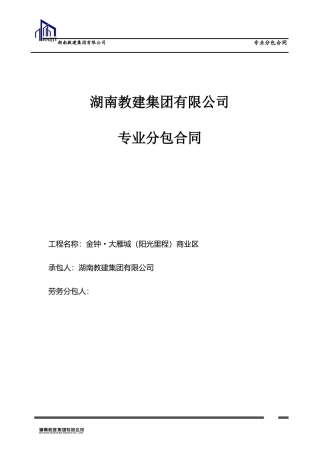 集团有限公司专业分包合同范本