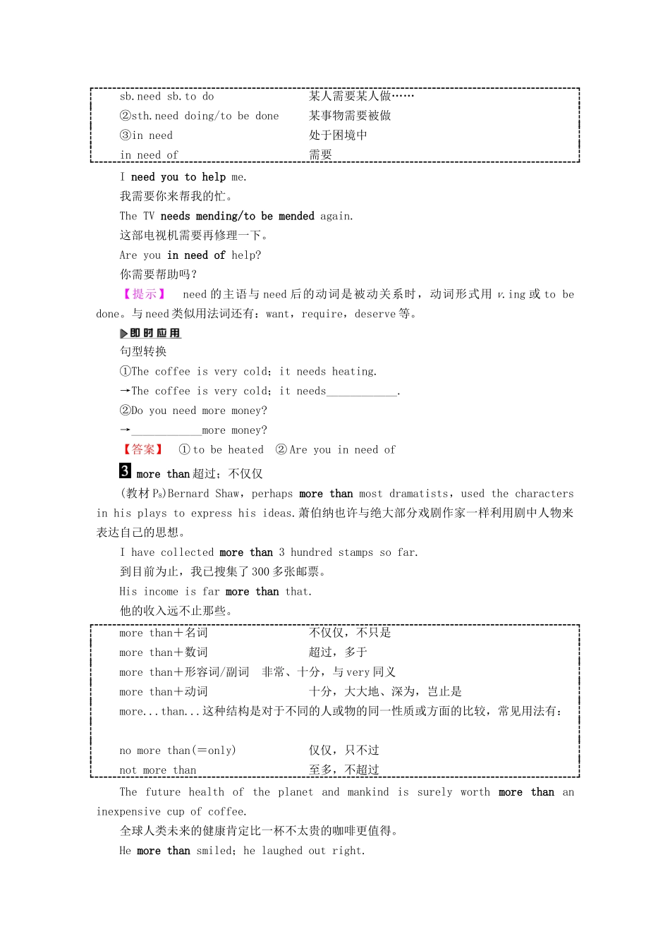 高中英语 Module 1 Bernard Shaw,s Pygmalion Section 3 Integrating Skills  Grammar教案（含解析）外研版选修9-外研版高二选修9英语教案_第2页