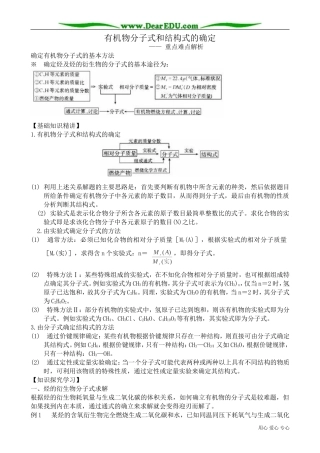 高中化学必修选修有机物分子式和结构式的确定