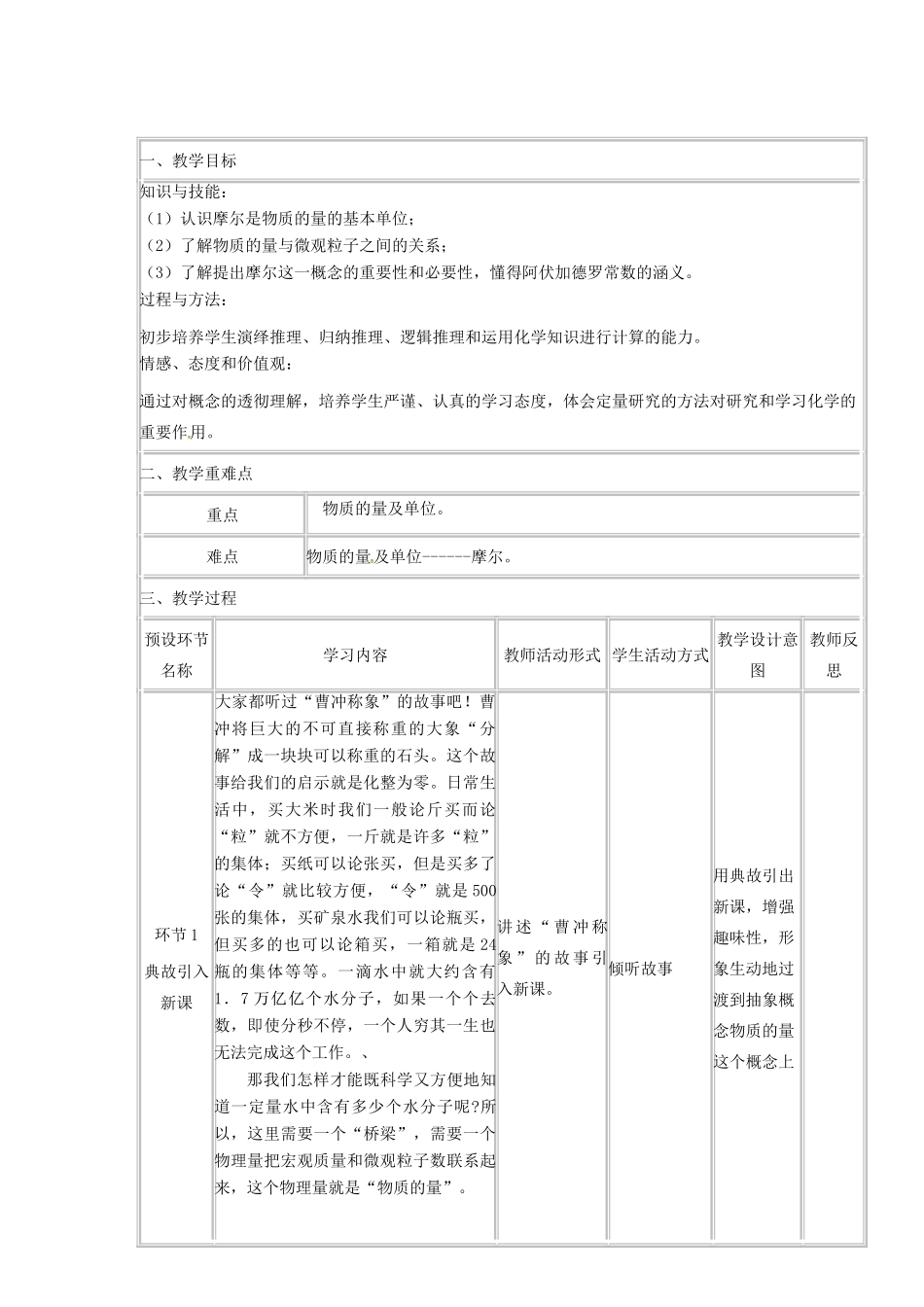高中化学上学期第2周教学设计-人教版高中全册化学教案_第2页