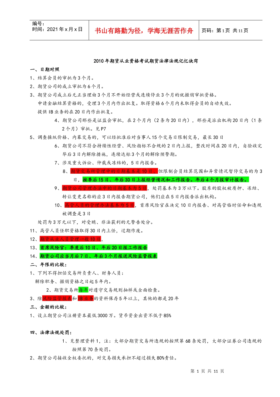 期货法律法规重点记忆_第1页