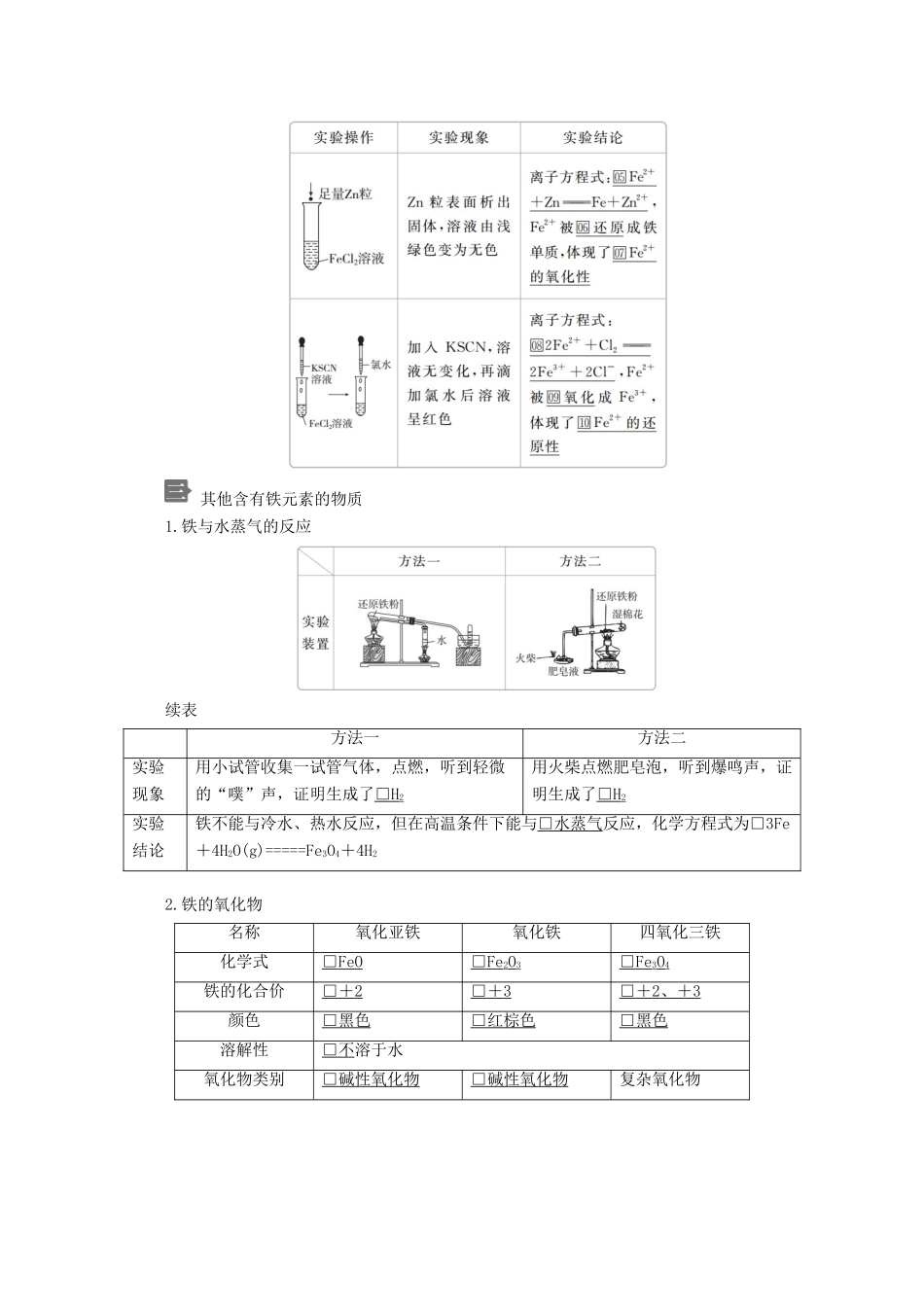 高中化学 第3章 第1节 铁的多样性教案 鲁科版必修第一册-鲁科版高一第一册化学教案_第2页
