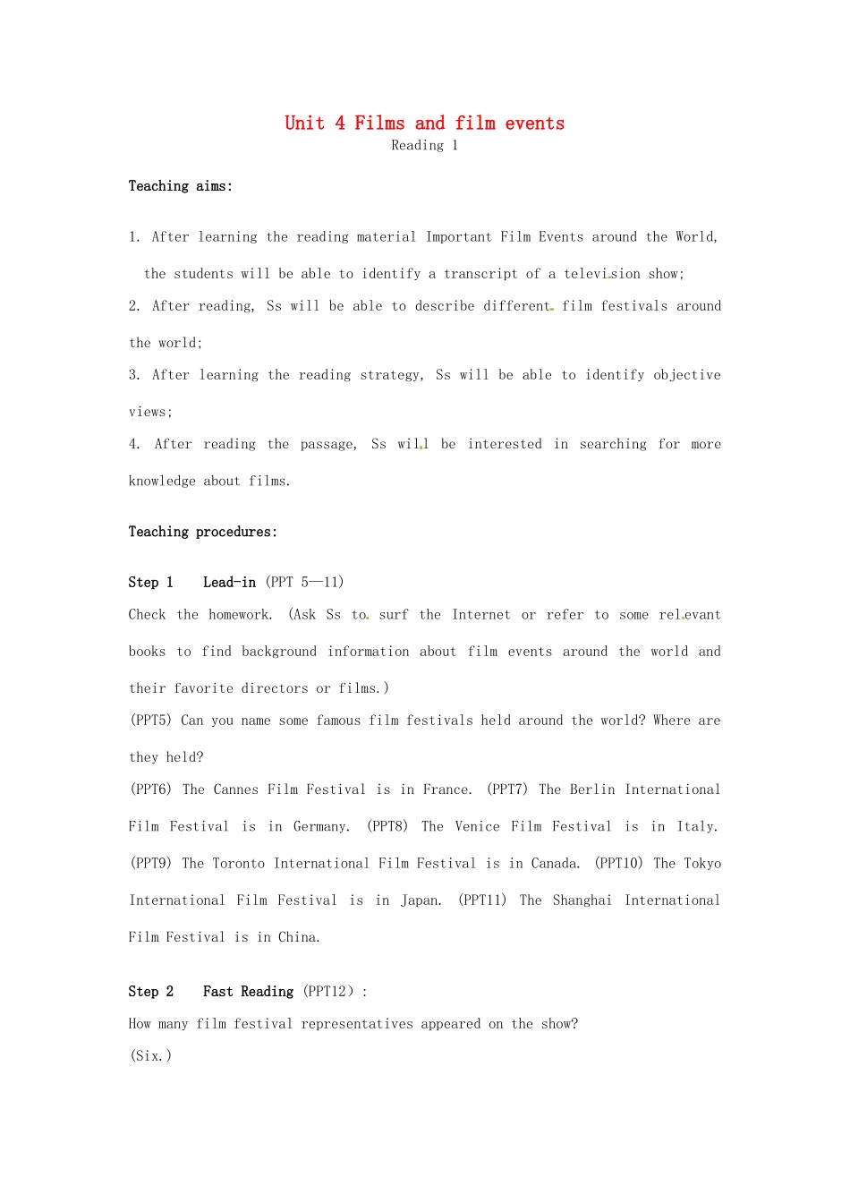 高中英语 Unit4 Reading教案1 牛津译林版选修8-牛津版高二选修8英语教案_第1页