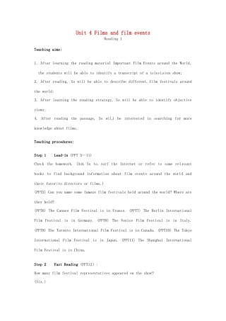 高中英语 Unit4 Reading教案1 牛津译林版选修8-牛津版高二选修8英语教案