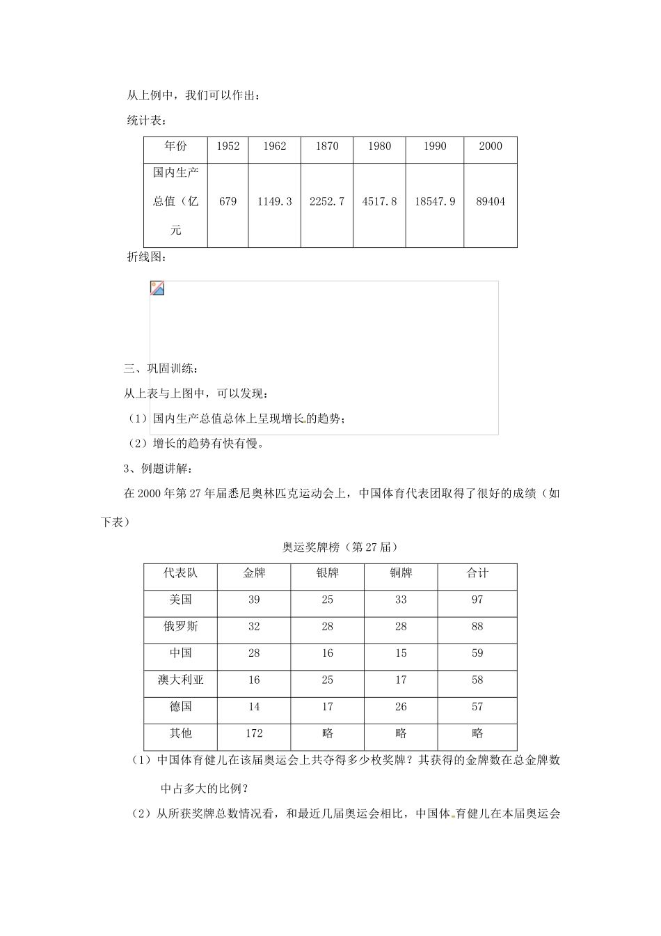 陕西省靖边四中七年级数学上册 5.2 数据的表示教案1 华东师大版_第2页
