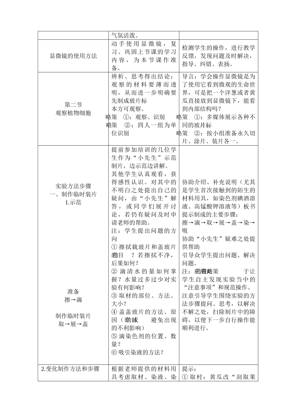 新人教版七年级生物上册观察植物细胞_第2页