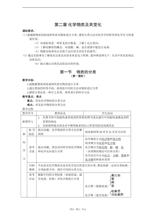 高中化学：2.1《化学物质及其变化》教案——随堂练习（新人教版必修1）
